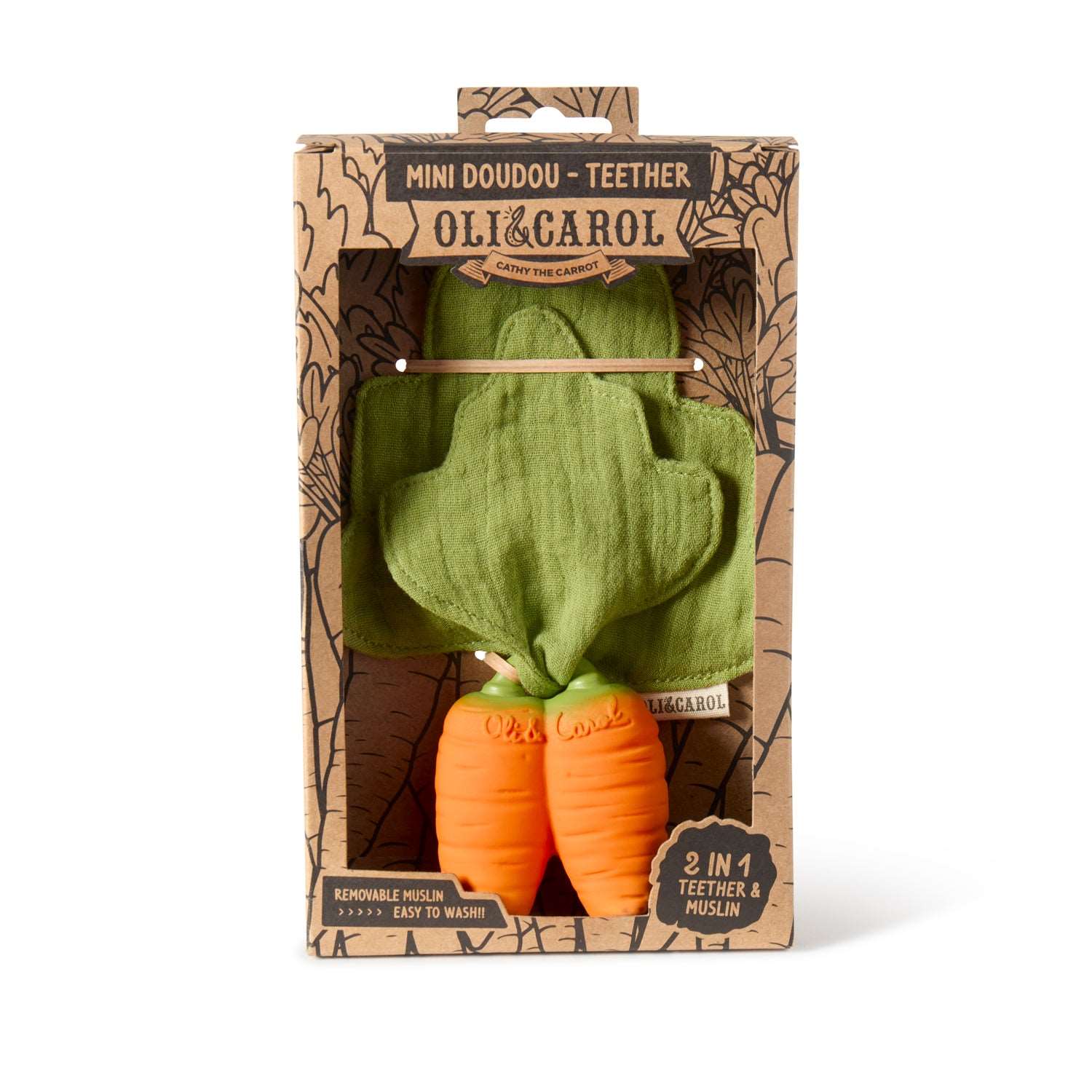 Cathy the Carrot Mini Doudou-Teether - Oli&Carol