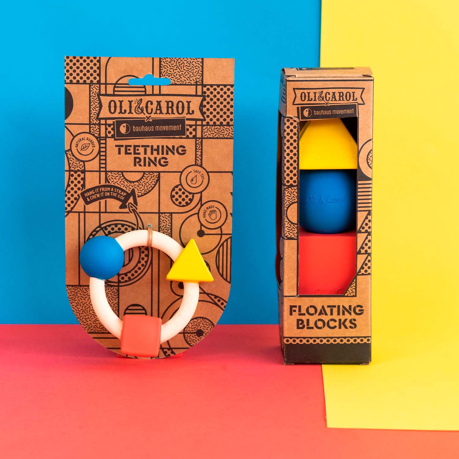 Teething Ring Basic Colors Baby Teether - Oli&Carol