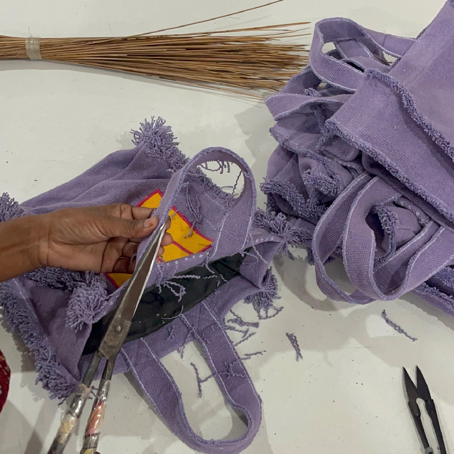 Fabric Handbag Purple Cell - Oli&Carol