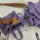 Fabric Handbag Purple Cell - Oli&Carol