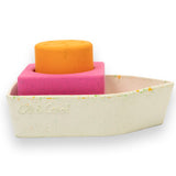Upcycled Rubber Bath Toy Boat Orange - Oli&Carol