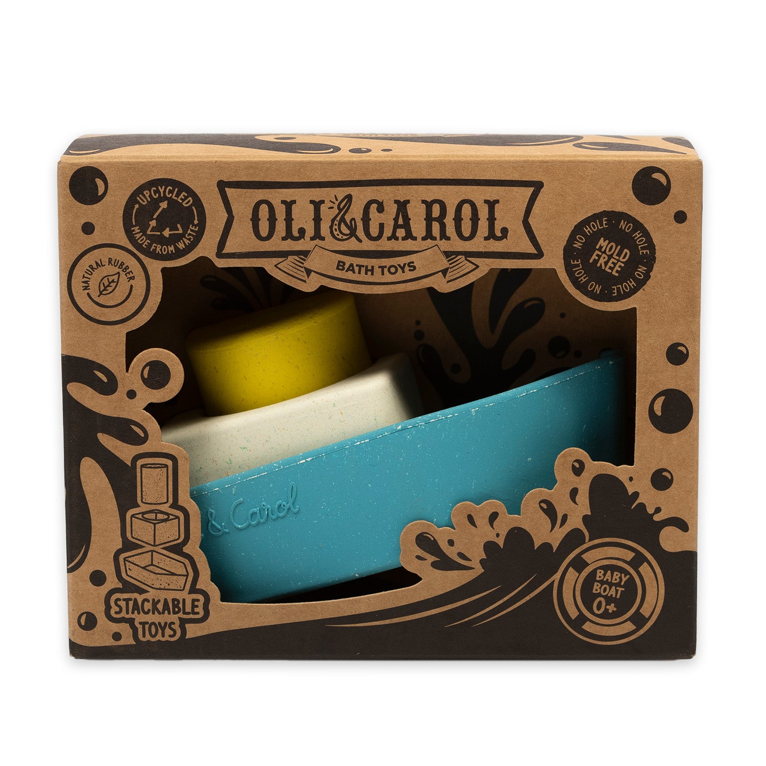 Upcycled Rubber Bath Toy Boat Yellow - Oli&Carol