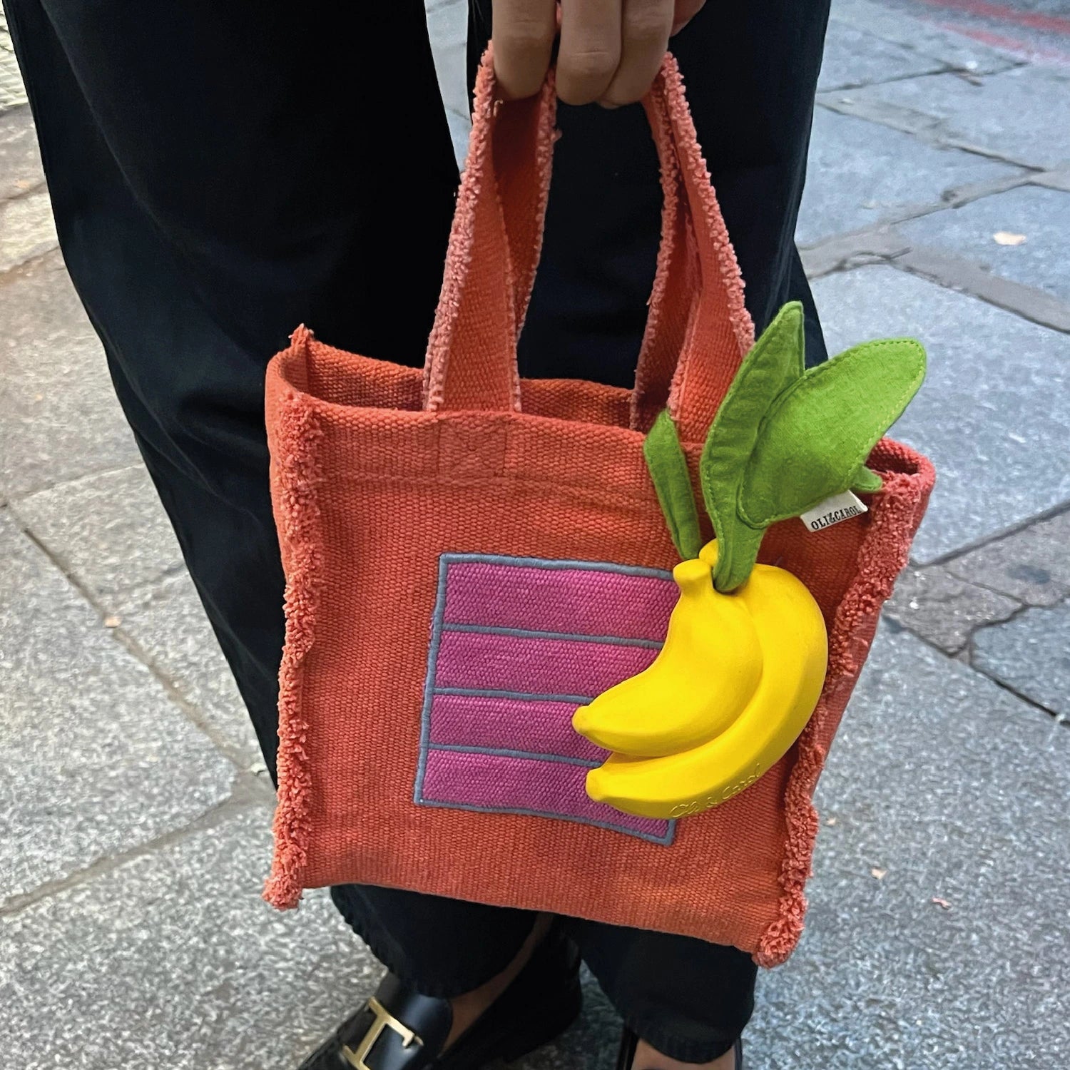 Fabric Handbag Orange Cell - Oli&Carol