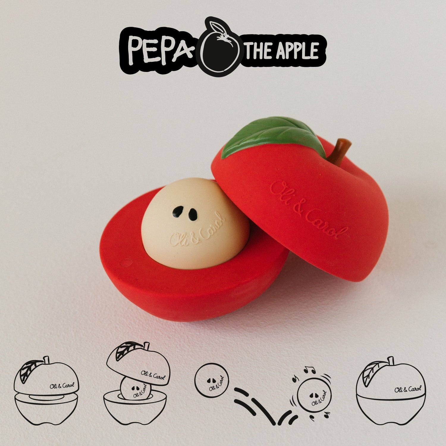 Apple Stacking Toy & Rattle Ball - Oli&Carol