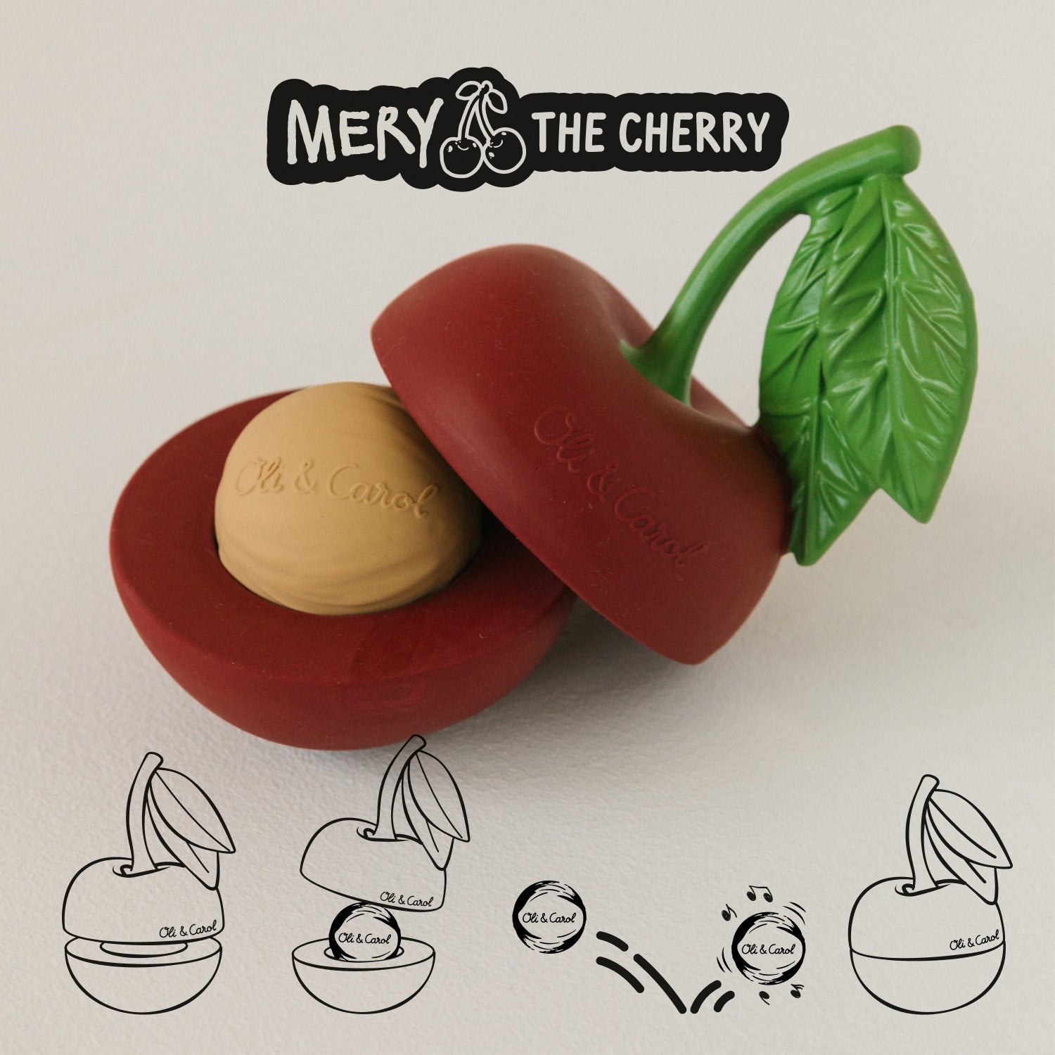 Cherry Stacking Toy & Rattle Ball - Oli&Carol