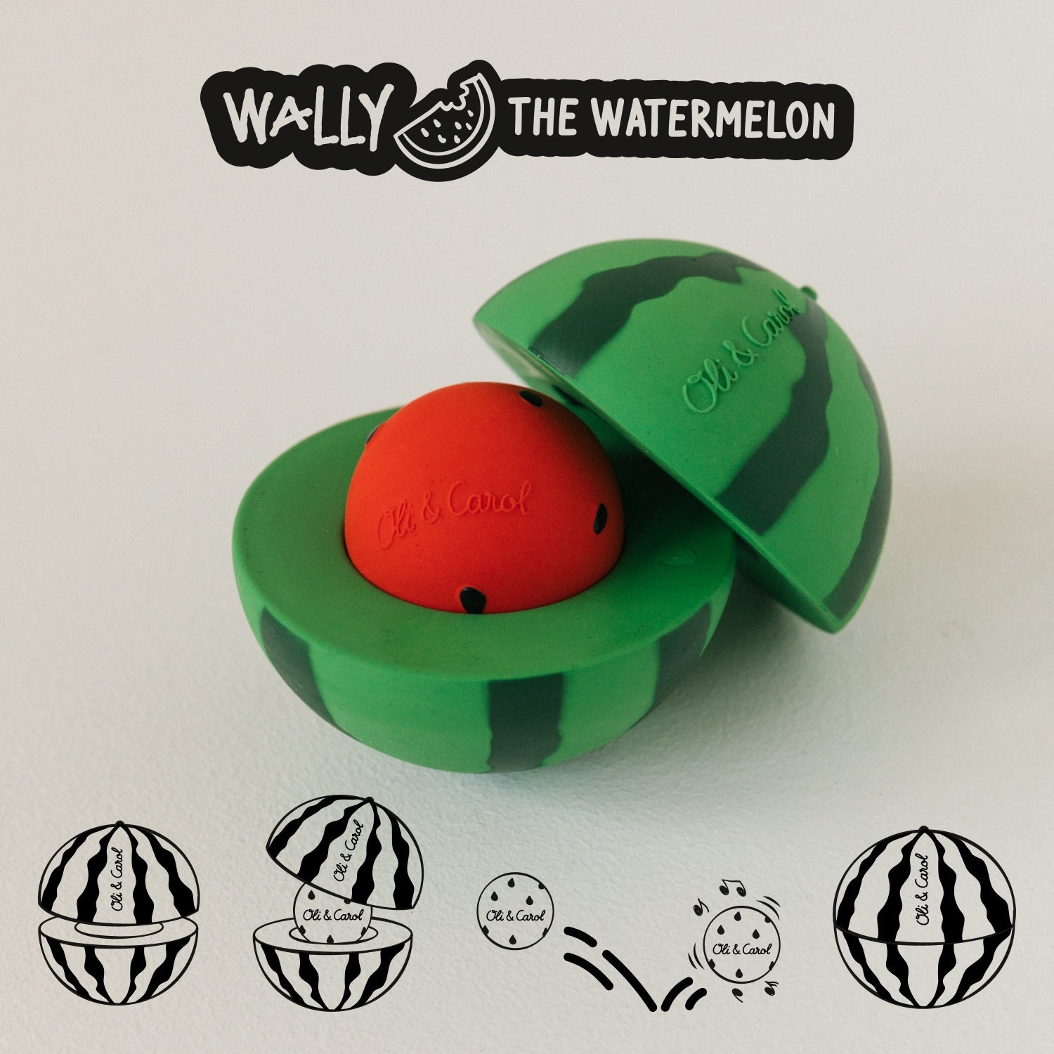 Watermelon Stacking Toy & Rattle Ball - Oli&Carol