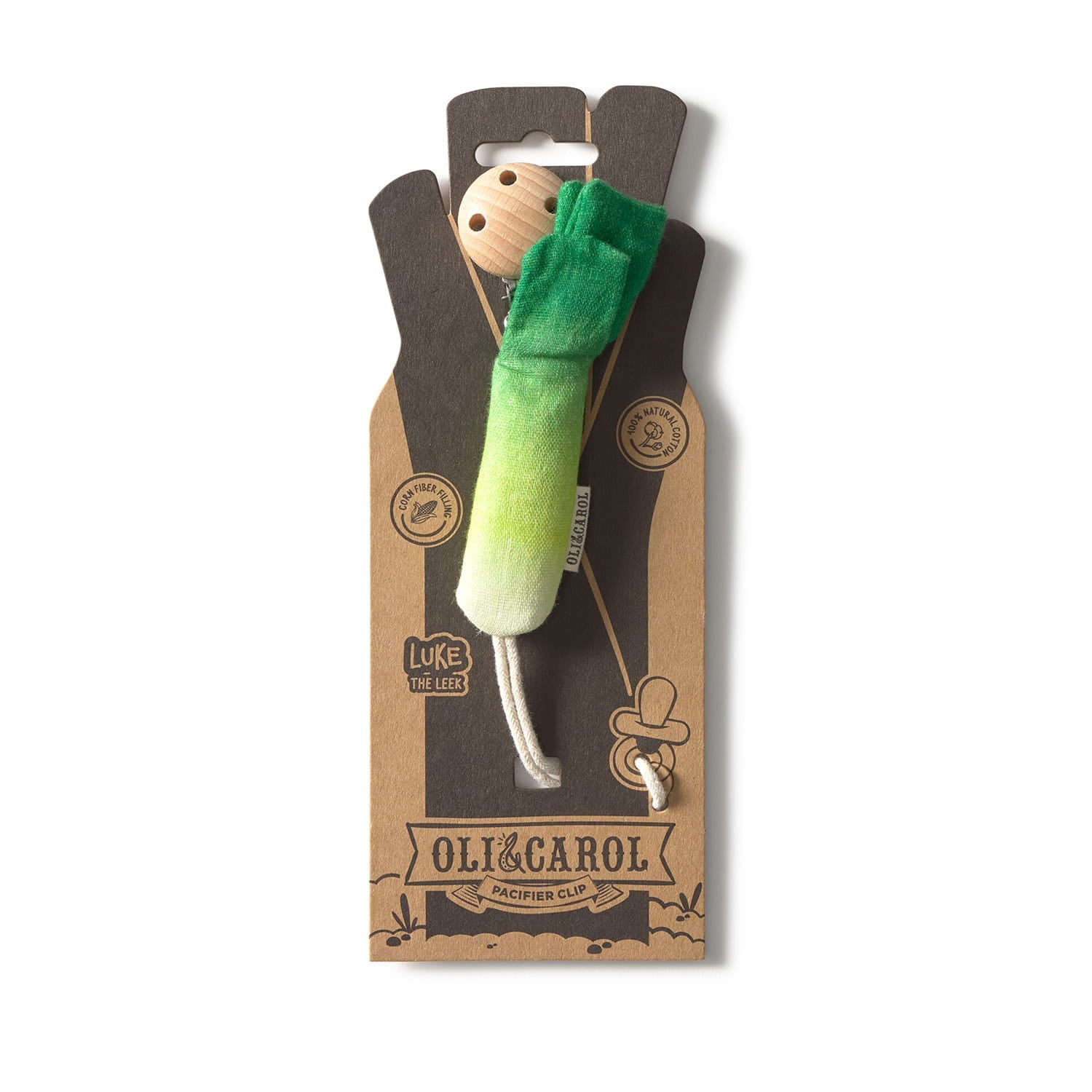 Luke the Leek Pacifier Clip – Oli&Carol