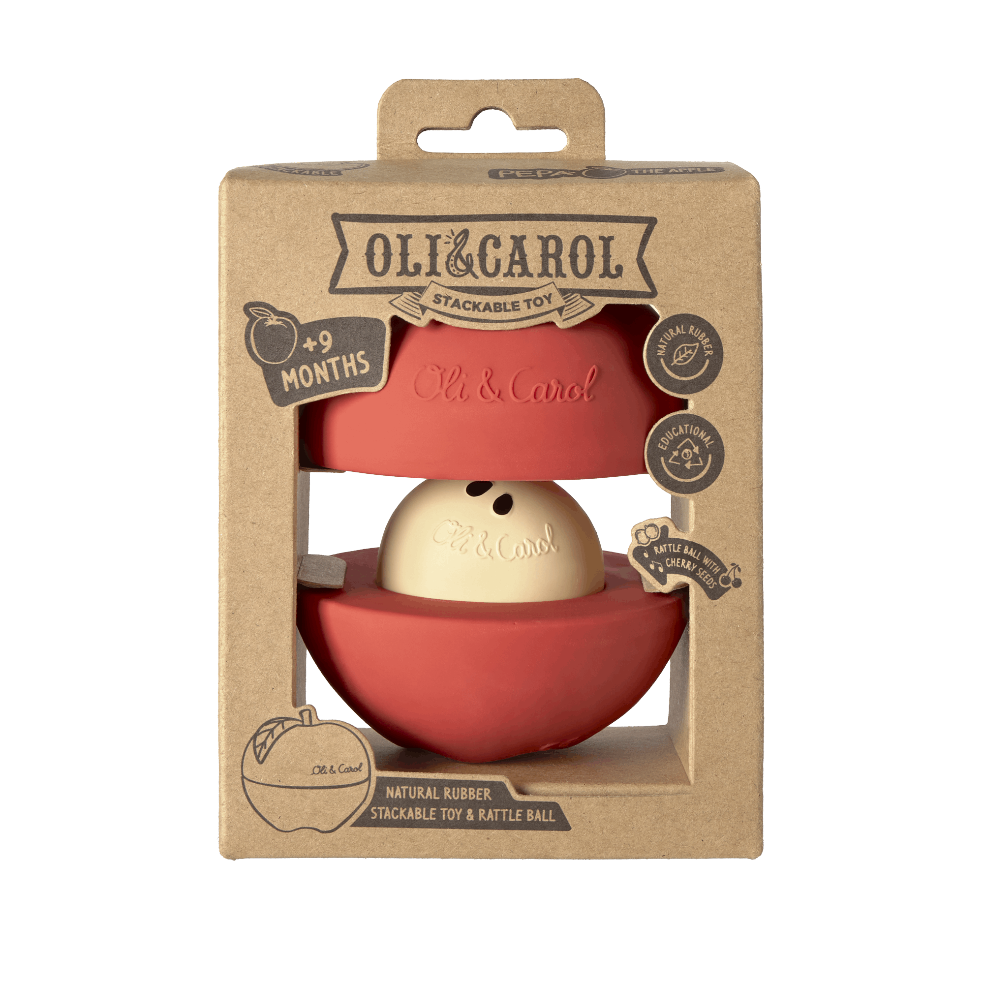 Apple Stacking Toy & Rattle Ball - Oli&Carol