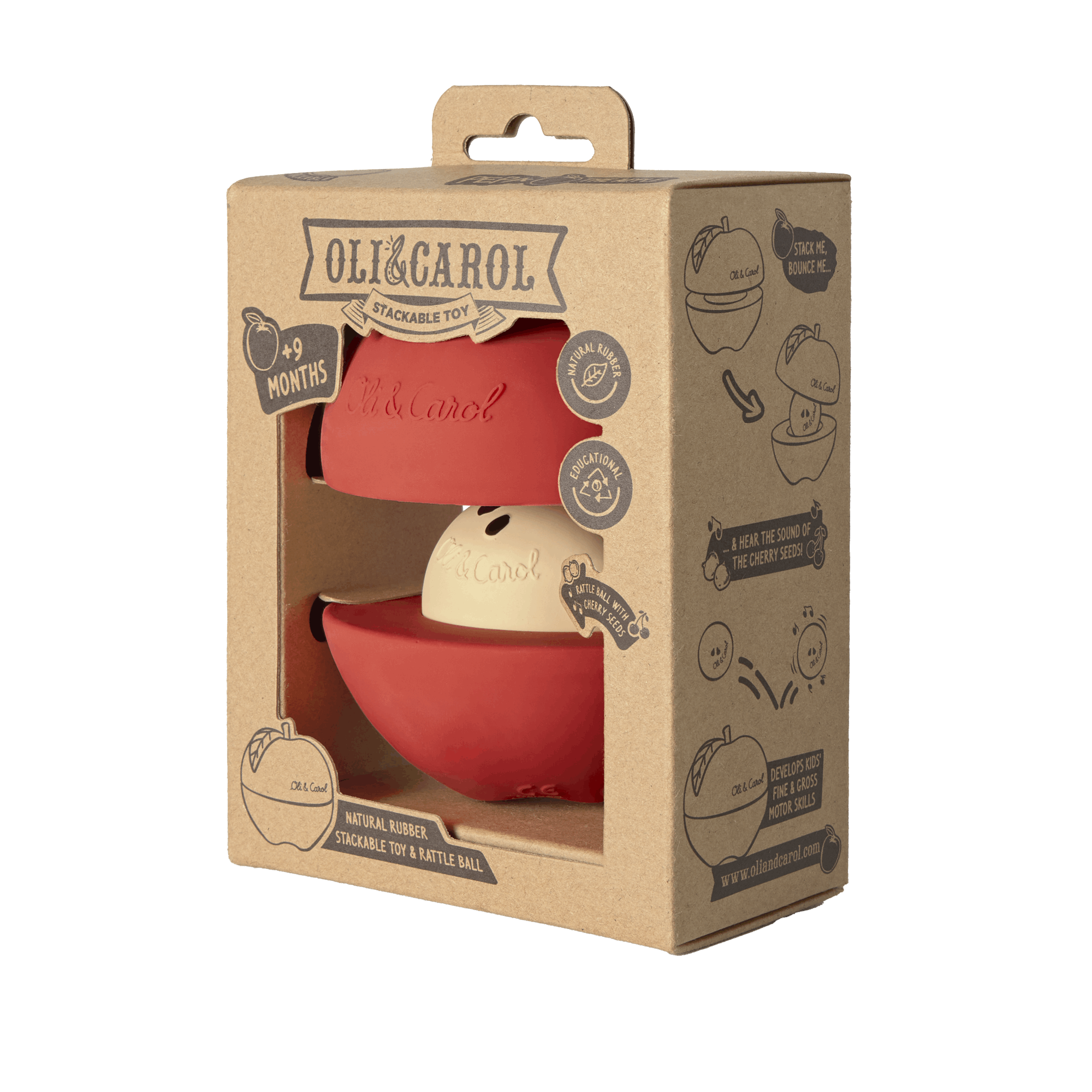 Apple Stacking Toy & Rattle Ball - Oli&Carol