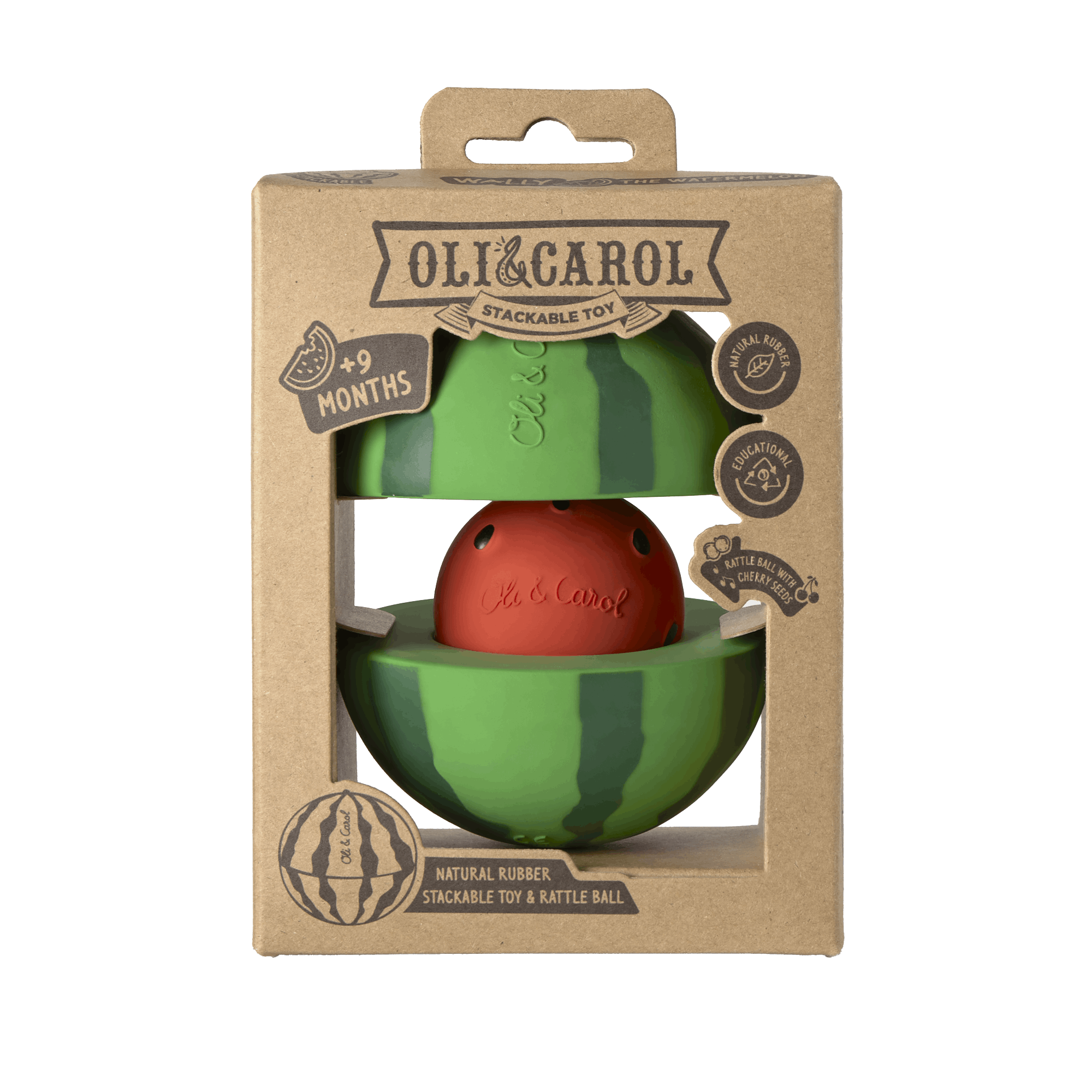 Watermelon Stacking Toy & Rattle Ball - Oli&Carol