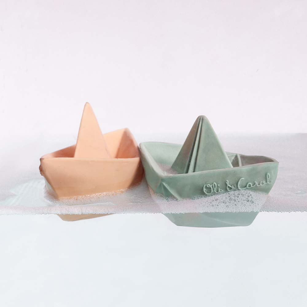 Jouet de bain Bateau Origami - OLI & CAROL - menthe, Jouet