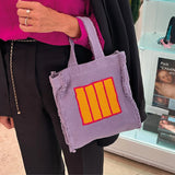 Fabric Handbag Purple Cell