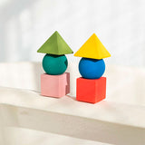 3 Geometric Figures Basic Colors Baby Stacking Toy Blocks - Oli&Carol