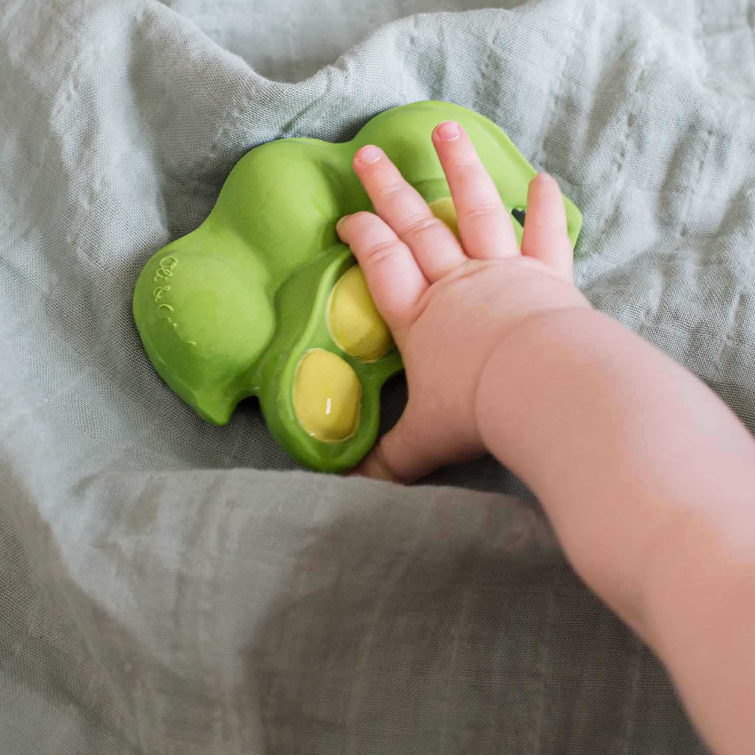 Balles sensorielles bébé en silicone Vert/Jaune (x2) Little L - Dröm